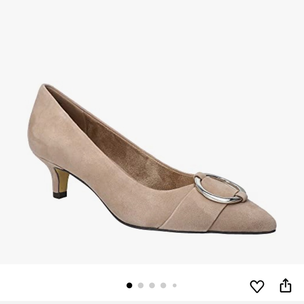 Bella Vita Tan Suede Heels with Silver Accent wrong size mark on the shoe. It is